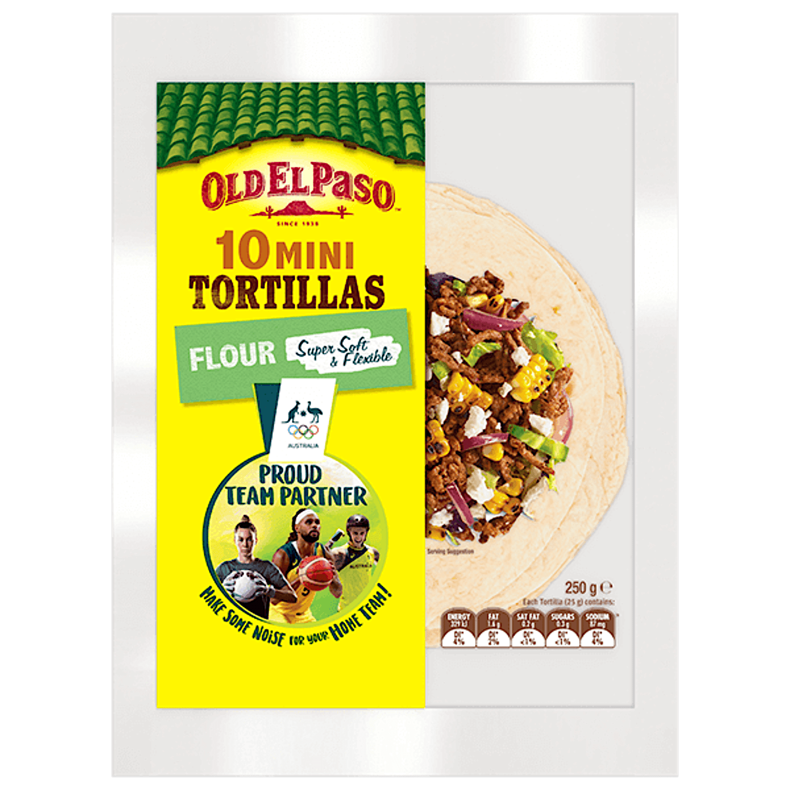 a pack of Old El Paso's 10 mini flour tortillas (250g)